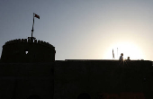 People visit Al Mirani Fort, in Muscat