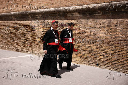 General congregation meeting ahead of the conclave to elect the next pope, as seen from Rome