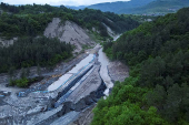 Romania's Praid salt mine is at risk of collapse after the rains of the last few days and the large amount of water accumulated on the slopes