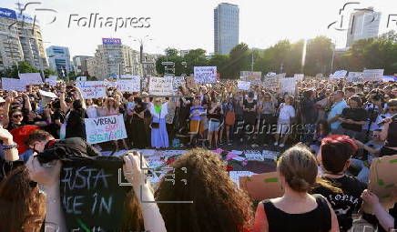 Protest over the killing of a young pregnant woman in Bucharest