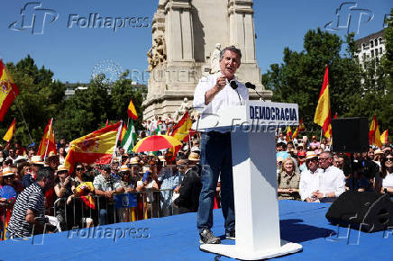 Spain's opposition party, the PP, holds a protest against the government of Prime Minister Pedro Sanchez, in Madrid