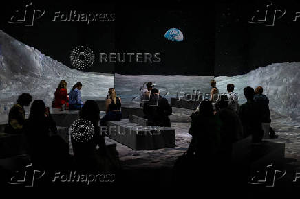 Press preview of the immersive experience 'Our Story with David Attenborough' at the Natural History Museum, in London