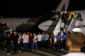 Venezuelan migrants who had been detained in El Salvador arrive to Venezuela