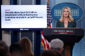 White House Press Secretary Karoline Leavitt holds a press briefing at the White House in Washington