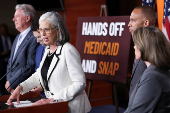 U.S. House Minority Leader Jeffries leads a news confernce on Capitol Hill in Washington