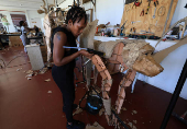 Climate crisis comes to life, as epic puppet migration begins across Africa