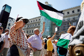 Demonstration in solidarity with Palestinians, in Madrid