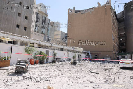 A view of the Soroka hospital complex, after it was hit by a missile fired from Iran, in Beer Sheva