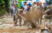 Aftermath of a flood in Congjiang county, Guizhou