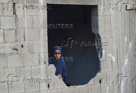 Aftermath of an overnight Israeli strike on a house, in Gaza City