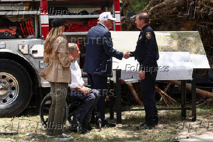 U.S. President Donald Trump visits flood affected areas of Texas