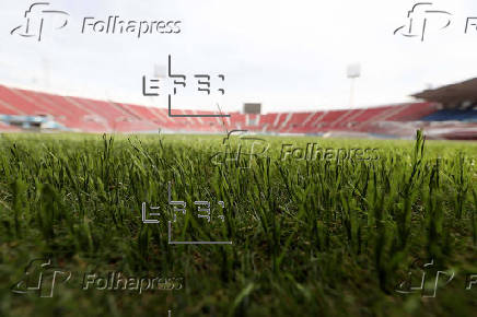 Nuevo pasto híbrido FIFA en el Estadio Nacional de Chile, que será sede del Mundial Sub-20