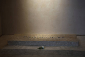 A flower is placed at tomb of the late Pope Francis in the Papal Basilica of Saint Mary Major (Santa Maria Maggiore), in Rome