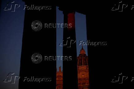 A view of St. Peter's Basilica in St. Peter's Square ahead of the conclave, which will be held on May 7, at the Vatican