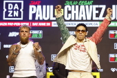 Boxers Jake Paul and Julio Cesar Chavez Jr. hold press conference for upcoming boxing mastch