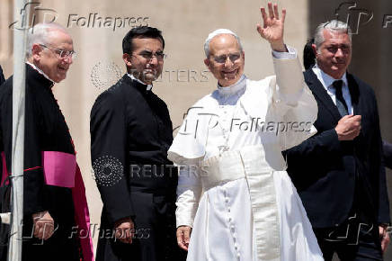 Pope Leo XIV holds the general audience in St. Peter's Square at the Vatican