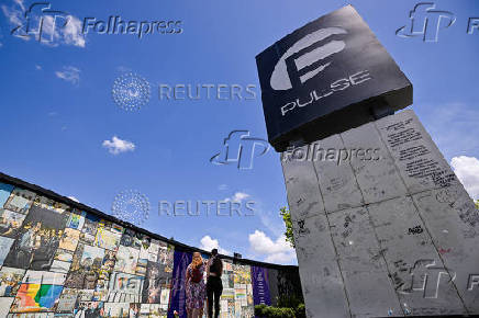 Memorial outside the former Pulse nightclub on the nine-year anniversary of the shooting in Orlando