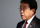 FILE PHOTO: Japan's Economic Revitalization Minister Ryosei Akazawa speaks to the press in Tokyo