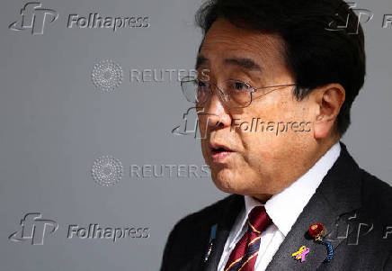FILE PHOTO: Japan's Economic Revitalization Minister Ryosei Akazawa speaks to the press in Tokyo