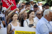 Moldova's Socialist Party supporters protest against government's agricultural policies