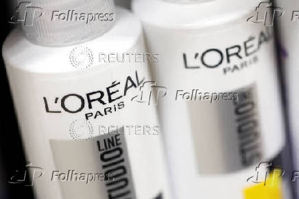 FILE PHOTO: Logo of L'Oreal on beauty products in a supermarket in Chanverrie