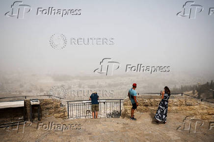 Dust storm in Jerusalem's Old City