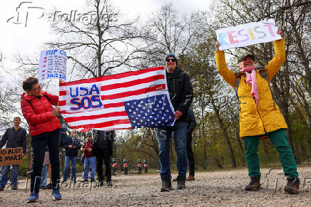 Protest against U.S. President Trump and his adviser Musk, in Berlin