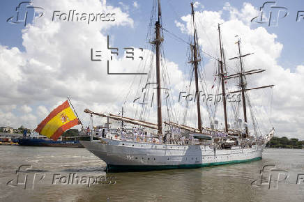 El Juan Sebastián Elcano sale de Santo Domingo con la princesa Leonor rumbo a Nueva York