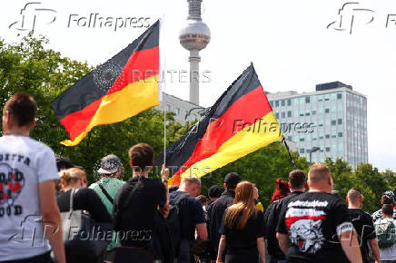 Right-wing protest at Mitte district in Berlin