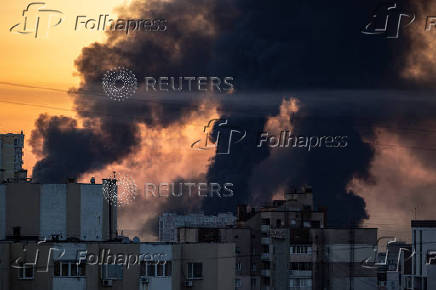 Russian drone and missile strike in Kyiv