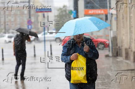 Rainy weather in Warsaw