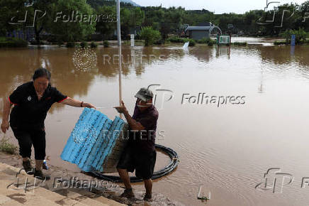 Heavy rainfall aftermath in Miyun district of Beijing