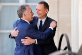 Meeting at the Elysee presidential palace, in Paris