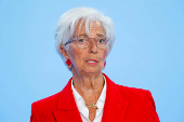 European Central Bank President Christine Lagarde addresses the media in Frankfurt