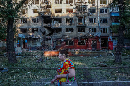 Aftermath of a Russian drone and missile attack in Kyiv