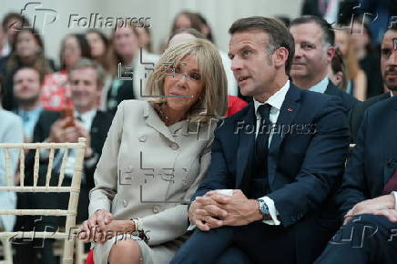 French President Emmanuel Macron delivers a speech at the British Museum