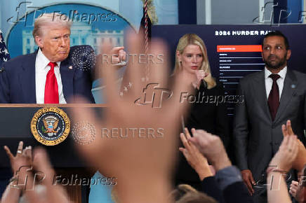 U.S. President Trump meets members of the media at the White House in Washington, D.C
