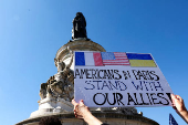 Anti-Trump 'Hands Off!' protest, in Paris