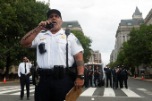 Anti-Trump demonstrators block morning rush traffic in Washington, DC