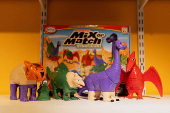 Toys sit on display in a conference room at the U.S. office of Huntar Company Inc in Union City