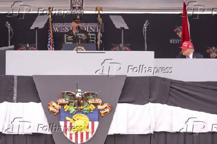 US President Trump delivers commencement address at US Military Academy