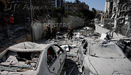 Aftermath of a missile strike from Iran on Israel, in Ramat Gan