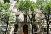 A view of a building where Jeffrey Epstein used to live,  in Manhattan on the Upper East Side in New York City