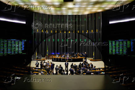 A general view shows the plenary of the Chamber of Deputies during a session to vote on a constitutional amendment that increases the government spending ceiling in Brasilia