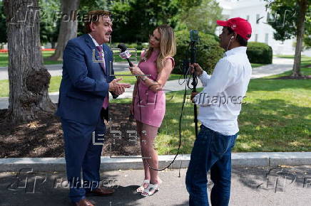 Mike Lindell outside White House