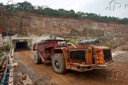 FILE PHOTO: A truck exits the mine after collecting ore underground at the Chibuluma copper mine