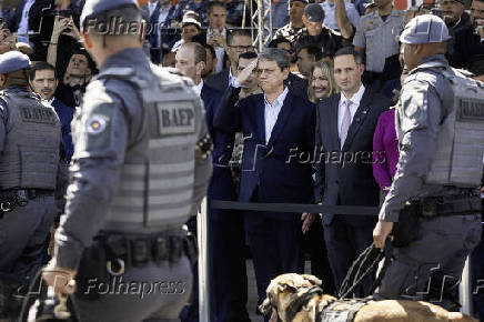 Tarcisio durate inauguração de distrito policial em Sorocaba