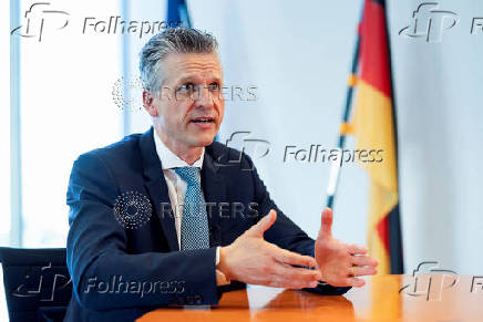 German Minister for Special Tasks and Head of the Federal Chancellery Frei attends an interview with Reuters, in Berlin