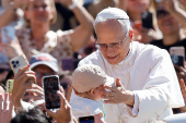 Pope Leo XIV holds the general audience in St. Peter's Square at the Vatican