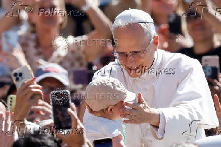 Pope Leo XIV holds the general audience in St. Peter's Square at the Vatican